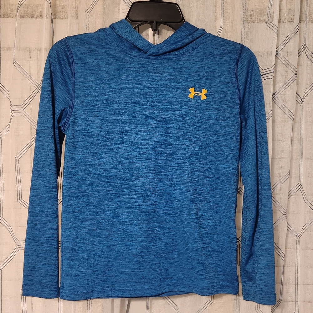 Under Armour Heathered Blue Hoodie with Yellow Logo